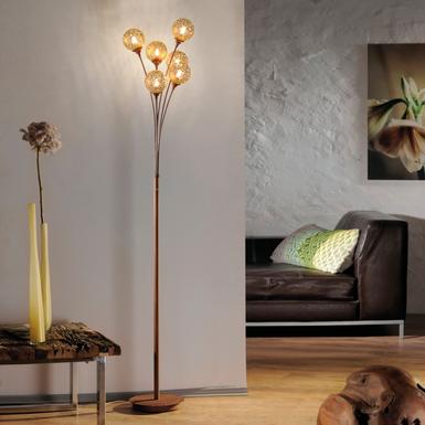 Lampadaire 6 lampes design Neuhaus Greta Rouille Métal 398-48