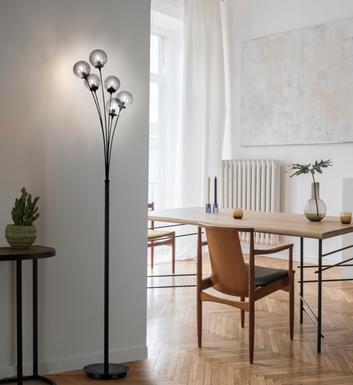 Lampadaire 6 lampes design Neuhaus Widow Noir Métal 419-18