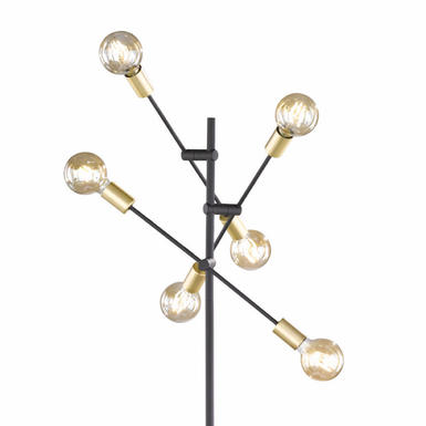 Lampadaire 6 lampes design Trio Cross Noir Métal 406700632