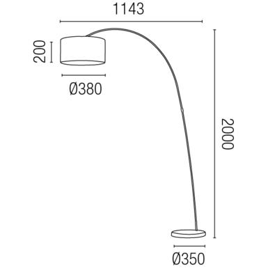 Lampadaire arc Faro Papua Blanc laqué Métal 68462