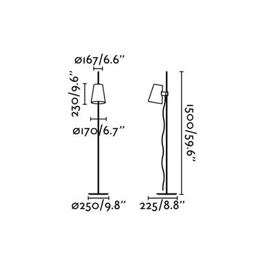 Lampadaire avec abat-jour Faro Lupe Chrome Métal 29998