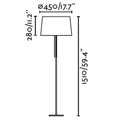 Lampadaire avec abat jour Faro Volta Noir Métal et Abat jour en tissus 20030