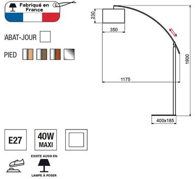 Lampadaire design Aluminor Rainbow Gris Bois RAINBOW 7 CH