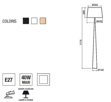 Lampadaire design Aluminor Totem Blanc Acier TOTEM LS B