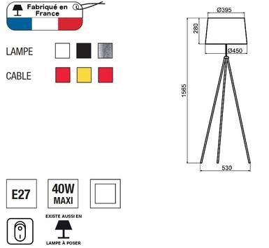 Lampadaire design Aluminor Tropic Blanc TROPIC LS B