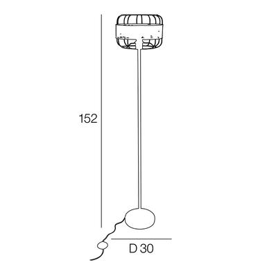 Lampadaire Bali - H 152 cm - Ø 30 cm - Rotin / Métal - Corep - 656670