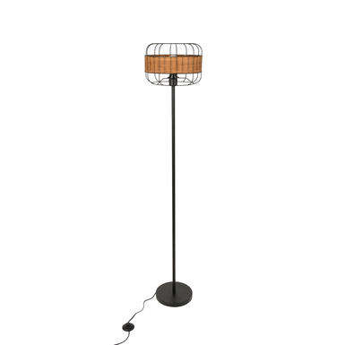 Lampadaire Bali - H 152 cm - Ø 30 cm - Rotin / Métal - Corep - 656670