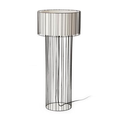 Lampadaire design Faro LINDA Noir Métal/tissus 29312