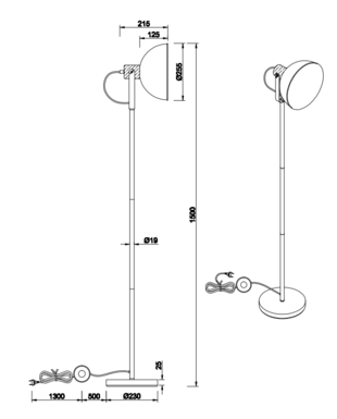 Lampadaire design Trio Delhi Gris Métal 403490167