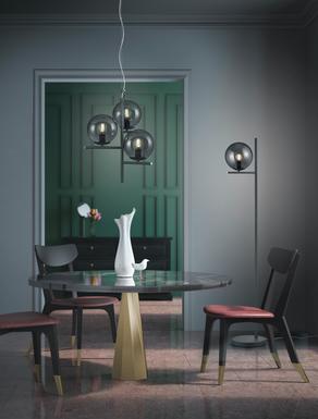 Lampadaire design Trio Pure Gris anthracite Métal - Verre 402000142