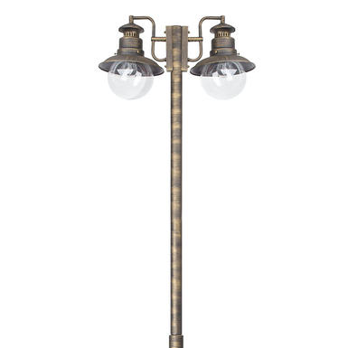 Lampadaire extérieur 2 lampes classique Brilliant Artu metal inoxydable 46987/86