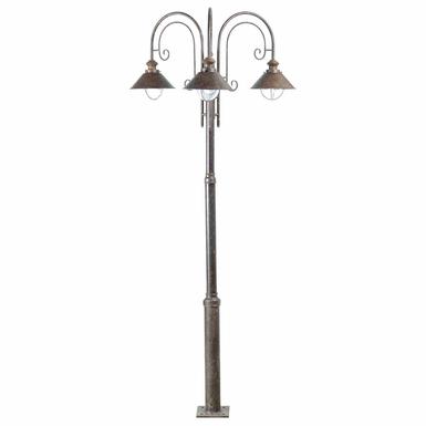 Lampadaire extérieur 3 lampes classique Faro nautica Marron Fer 71118