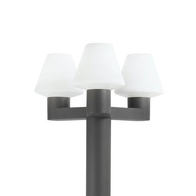 Lampadaire Design Arc Gris en Métal et Coton ave…