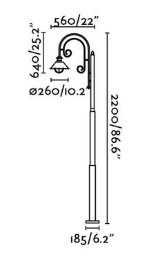 Lampadaire extérieur classique Faro nautica Marron Fer 71116