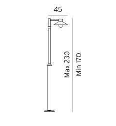 Lampadaire extérieur télescopique design Norlys Lund Acier galvanisé 274