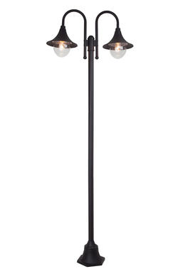 Lampadaire exterieure 2 lampes design Brilliant Berna Noir Aluminium 41087/06