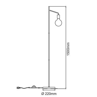 Lampadaire KIEL - 1xE27 - Noir/ Or - Métal - Brilliant -94581/78