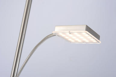 Lampadaire led avec liseuse Leuchten Direkt Hans Nickel satiné Acier 11710-55