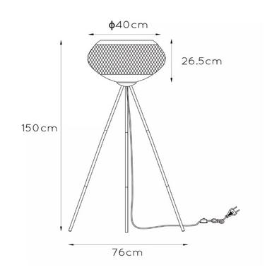 Lampadaire LUCAS - Or Mat/Métal - Lucide - 45700/01/02