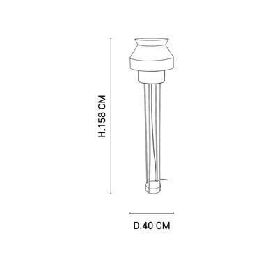 Lampadaire Singapour H 158 cm - Nude - Lin / Cannage naturel - Market Set - PR503484