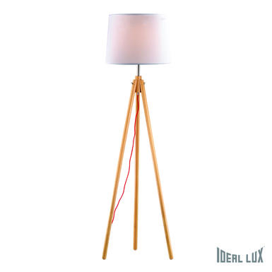 Lampadaire scandinave Ideal lux York blanc Blanc 01 bois et tissus 089805 (091693 + 091679)