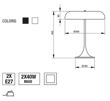 Lampe 2 lampes design Aluminor Madison Blanc Aluminium MADISON LT B