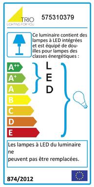 Lampe 2 lampes led Trio Nandor Or Métal - Tissus 575310379