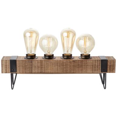 Lampe 4 lampes design Brilliant Woodhill Noir Bois 93723/76