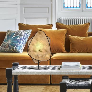 Lampe à poser Screen H 38 cm - Rotin/Cannage Naturel  - Market Set - 655626