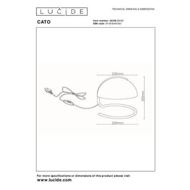 Lampe CATO - 1xE27 - Blanc - Verre / Métal - Lucide - 46516/01/31