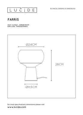 Lampe de table design Lucide Farris Blanc Verre 05540/01/31