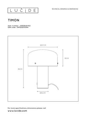 Lampe de table design TIMON - Ø 27 cm - Laiton Verre - Lucide  05539/01/02