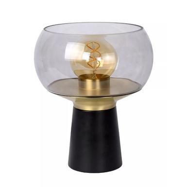 Lampe de table Farris Ø 24 cm - 1xE27 - Noir / Laton - Acier / Verre - Lucide - 05540/01/30