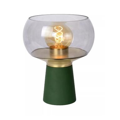 Lampe de table Farris Ø 24 cm - 1xE27 - Vert / Laton - Acier / Verre - Lucide - 05540/01/33