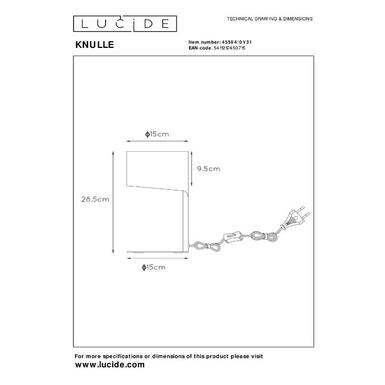 Lampe de table KNULLE - Ø 15 cm - 1xE14 - Blanc - Lucide - 45504/01/31