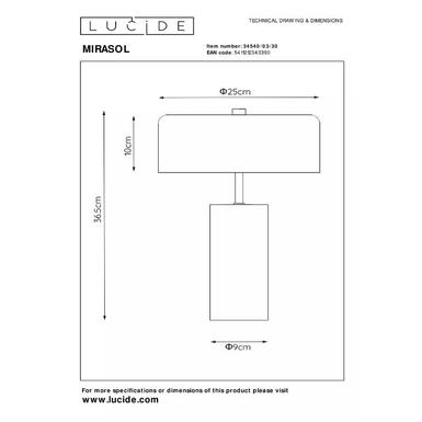 Lampe à poser MIRASOL- Ø 25 cm - 3xG9 - Noir - Lucide - 34540/03/30