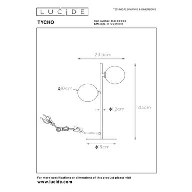 Lampe de table TYCHO - 2xG9 - Or mat -  Laiton - Lucide - 45574/02/02