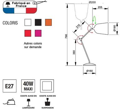 Lampe  à poser Mekano - Rouge Aluminium - Aluminor - MEKANO LT R