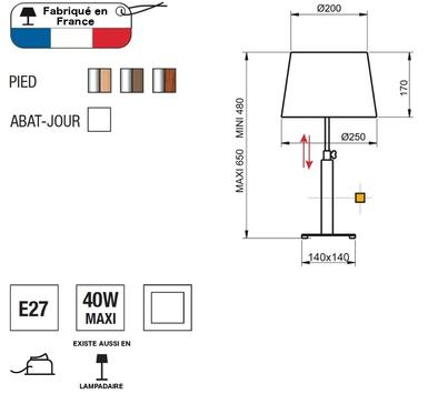 Lampe design Aluminor Quatro Up Beige Bois QUATRO UP 5 LT