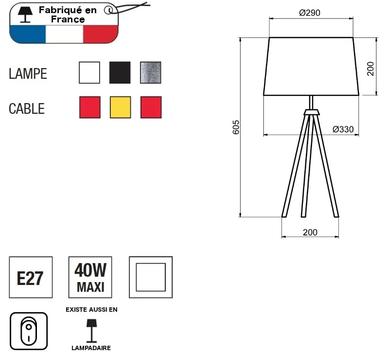 Lampe design Aluminor Tropic Noir TROPIC LT N