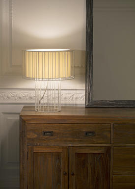 Lampe design Faro LINDA Blanc Métal/tissus 29307