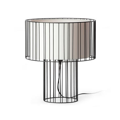 Lampe design Faro LINDA Noir Métal/tissus 29311