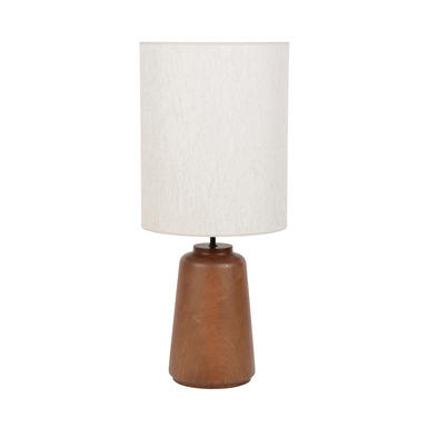 Lampe de table Mokuzai Ø 32 cm -  Bois / Tissu Blanc - Market Set -PR503499