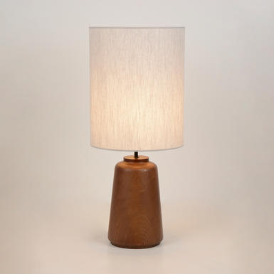 Lampe de table Mokuzai Ø 32 cm -  Bois / Tissu Blanc - Market Set -PR503499