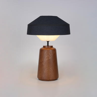 Lampe de table Mokuzai Ø 38 cm - Bois / Tissu Noir - Market Set - PR590318