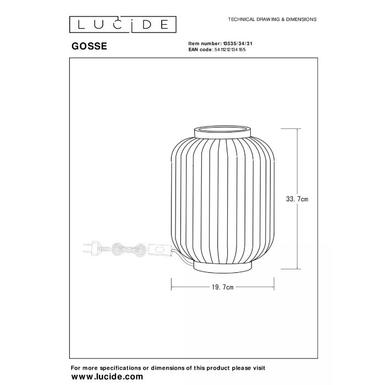 Lampe à poser - GOSSE - H 33,7 cm - Ø 19,7 cm - 1xE14 - Porcelaine - Blanc - Lucide - 13535/34/31