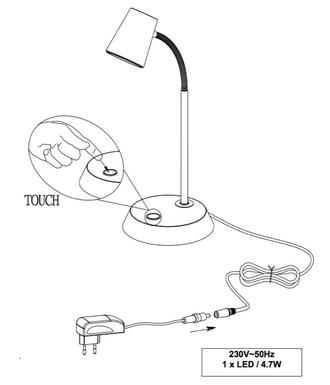 Lampe led Trio Narcos Blanc Acier 573190131