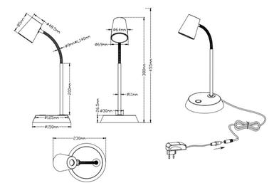 Lampe led Trio Narcos Nickel Acier 573190107