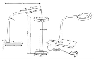 Lampe loupe led Trio Lupo Blanc Plastique 527290101