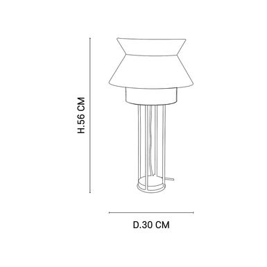 Lampe  à poser Singapour - H 56 cm Ø  30 cm -Lin /Cannage naturel - Market Set - PR503482